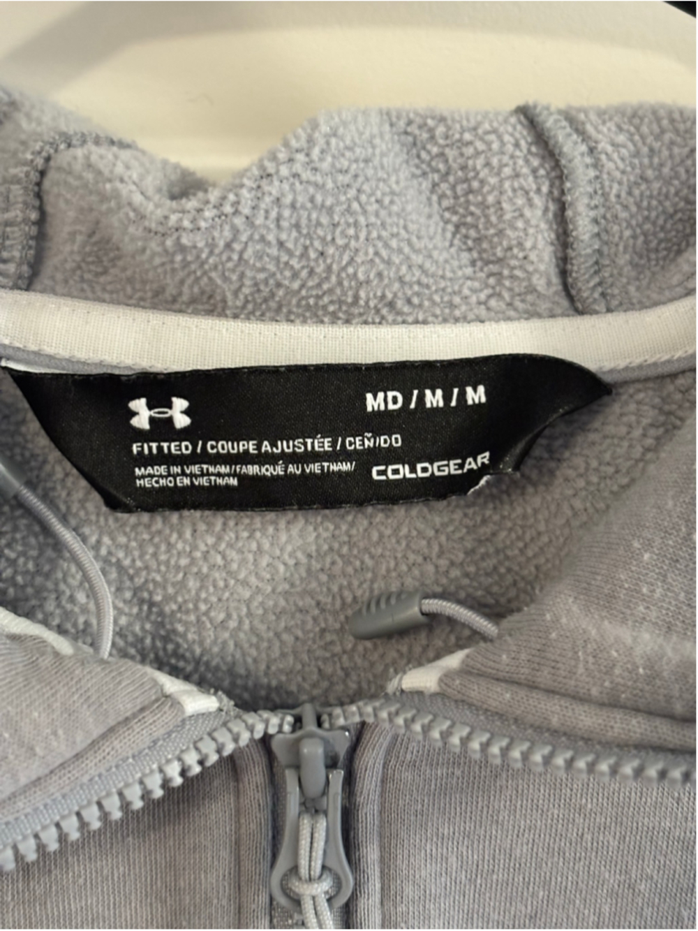 Women's Under Armour ColdGear Full Zip Hoodie Grey Size M - Picture 5 of 7